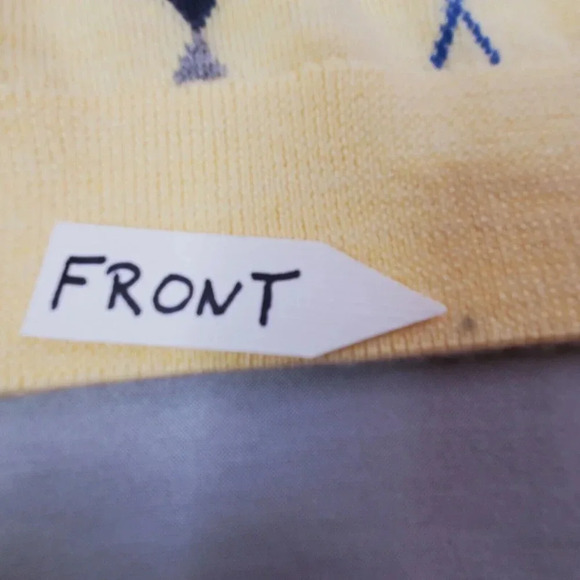 Roundtree York Sweater Men XL Yellow Knit Gray Blue Argyle Wool Blend Preppy Y2K - Picture 10 of 14